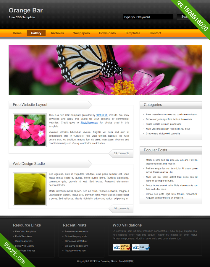 蝴蝶网页设计作业